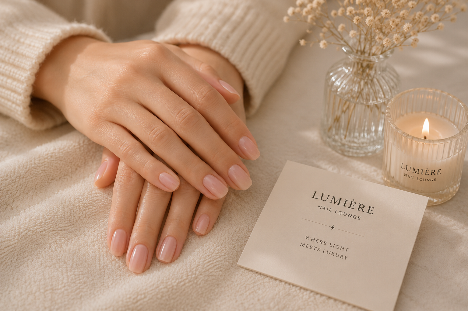 A soft, natural Lumière manicure