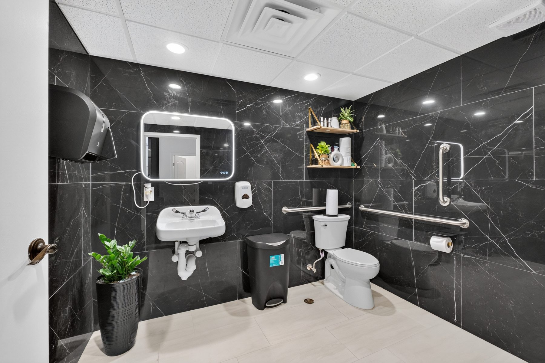 The marble powder room